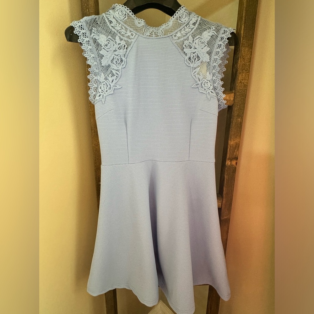 NWT Francesca's Collections Sky Blue Textured Dress